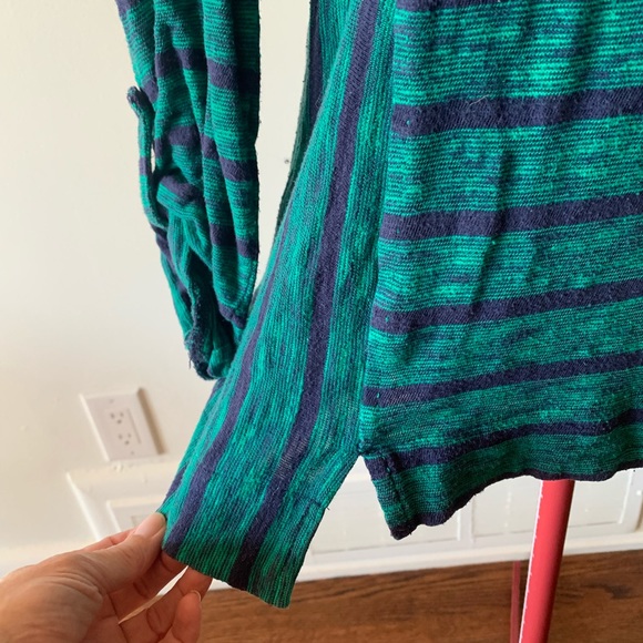 ANTHROPOLOGIE STRIPED TIE BACK SHIRT - Picture 7 of 8